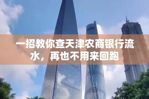 一招教你查天津农商银行流水，再也不用来回跑
