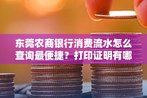 东莞农商银行消费流水怎么查询最便捷？打印证明有哪些风险需注意？